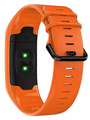 KINOEHOO Ersatzarmband kompatibel mit Polar A360 A370 Edelstahl Armband Weiche Silikon Uhrenarmbänder.(Orange)