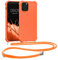 kwmobile Crossbody Case Compatible with Apple iPhone 12 / iPhone 12 Pro Case - TPU Silicone Cover with Strap - Fruity Orange