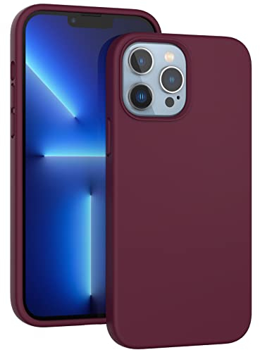 ARSUNOVO für iPhone 13 Pro Flüssig Silikon Hülle, iPhone 13 Pro Liquid Silicone Case, Stoßfeste Silikonhülle Weichem Microfiber-Innenfutter Handyhülle Cover für iPhone 13 Pro - Weinrot