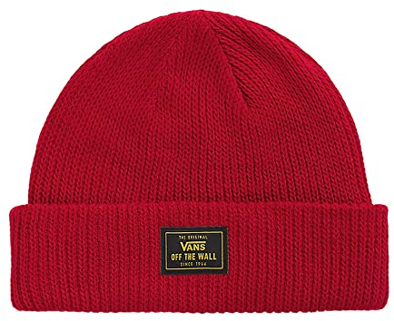 Vans Milford Herren Beanie, Schwarz, Rot/Ausflug, einfarbig (Getaway Solids), Einheitsgröße