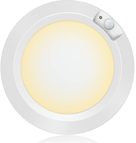 Awanber Motion Sensor Ceiling Light Battery Operated Indoor, Wireless LED Lights Battery Powered for Pantry Shed Toilet Stair Basement Bathroom - 210LM 3000K Warm White