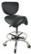 VAKON SALON - Sattelhocker mit Lehne, Sattelstuhl für Rückenentlastung, Rollhocker höhenverstellbar von 55-75 cm mit Fußring, Drehhocker, Praxishocker, Bürohocker, Arbeitshocker