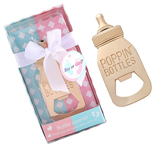Yuokwer 24pcs Bottle Opener Baby Shower Favor for Guest,Boy or Girl Gender Reveal Party Favors Baby Shower Decorations Gender Reveal Party Souvenir Return Gift & Supplies (Blue and Pink, 24)