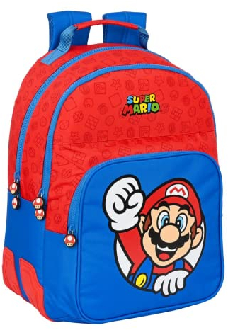 Safta Unisex Kinder 612108773 Doppelter Rucksack, 32 x 42 x 15 cm, bunt