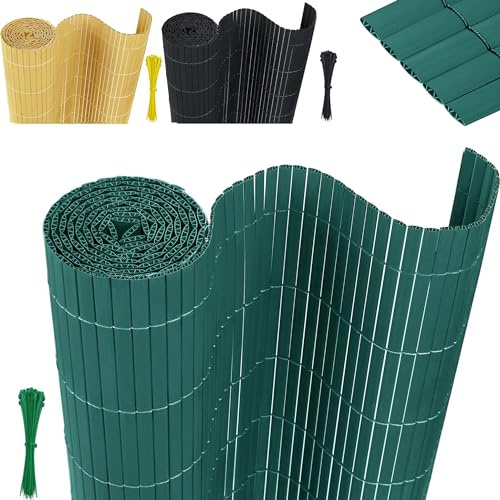 XMTECH PVC Sichtschutzmatte Sichtschutzzaun Wetterfest 180 * 500cm Grün Sichtschutz Zaun PVC Zaun Windschutz für Garten, Balkon & Terrasse