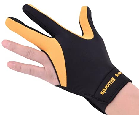 Baoblaze Linkshänder Snooker-Billard-Handschuh elastischem Stoff für Amateure und Profis, Gelb Schwarz