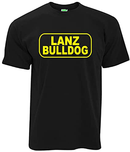 Lanz Bulldog T-Shirt Oldtimer Traktor-Logo Herrenshirt Kurzarm Rundkragen | Schwarz | Größe M
