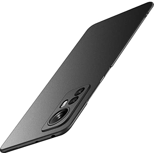 Galful Schwarz Hülle für Xiaomi Mi 12/12 X 5G 6.28, Ultra Dünn Matt Handyhülle Slim Schutzhülle Kratzschutz Stoßfest Hardcase Anti-Rutsch Bumper Hard PC Xiaomi Mi 12S TPU Case Cover