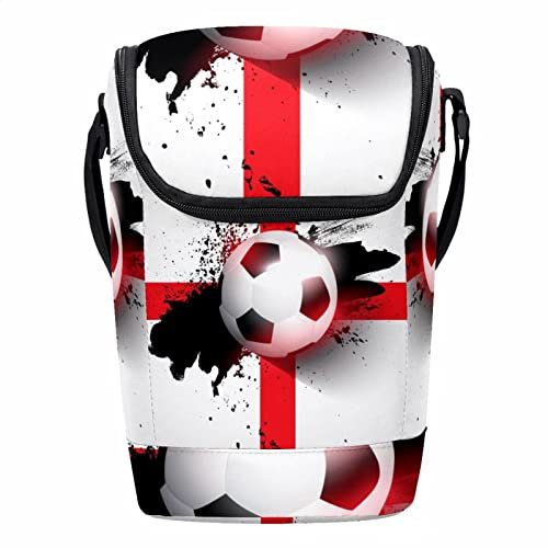 HOHODIY Lunch Bag for Men Women Football England Flag Lunch Box, Lunch Box Lunchbox for Work Lunch