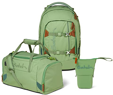 Satch Pack Pencil Slider Edition Schulrucksack Set 3tlg. mit Sporttasche (Nordic Jade Green)