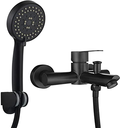 Mischer Brausegarnitur Badewanne Wasserhahn Brausegarnitur Edelstahl Wannenarmatur Einhandbrause mit 5 Funktionen Badewannenarmatur Warme und kalte Dusche Wannenarmatur Wandmontage