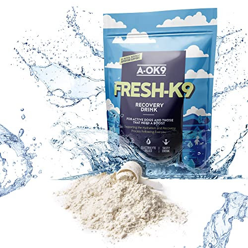 A-OK9 Fresh-K9 Recovery Drink for Dogs - 1 x 200g Pouch - Electrolyte Filled Hydration Supplement - Boosts Energy - Powdered Supplement - Chicken Flavour - All Ages & Breeds