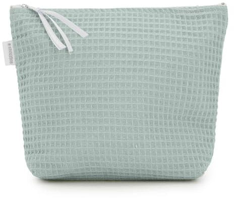 MIMUSELINA Trousse de Toilette pour Bébé Nouveau-né - Sac Fait Main Plastifié Anti-ajouré et Imperméable - Menthe Gaufre