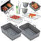 Silicone Air Fryer Liner Set - 8 PCS Dual Accessories for Ninjas AF300UK AF400UK, 8.46inch Reusable Liners, Gloves, Rack & Food Clip - Compatible With Oven, Microwave