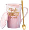 Schwester Geschenk Tasse mit Spruch 'Beste Schwester der Welt', Geschenke für Geburtstag zum Schulabschluss zu Weihnachten, mit Deckel Löffel, Geschenkbox