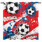 YUANZU Jungen Sport Vorhänge Kinder Buntes Fußball Ösen Gardinen mit Blickdichte Thermo Vorhang Kälteschutz Blackout Curtain Kinderzimmer Schlafzimmer Verdunkelung Fenster, 2 Stück, H 160 x B 132 cm
