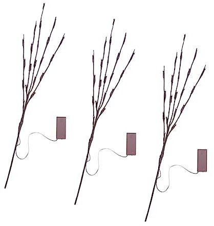 3Pcs Twig Lamp LED Lighted Willow Branches - Battery Operated Decor for Home twig Lights - 72.2cm Led Branch Light Vase Fillers Party Decoration Table Living Room