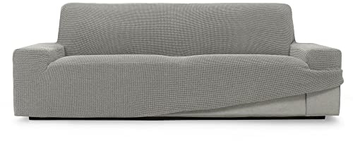 SOFASKINS® super elastischer überzug, Sofabezug 4 sitzer, atmungsaktiv, bequem und langlebig, Sofa überzug, Einfach anzubringen, Maße (230-270Cm), Farbe hellgrau