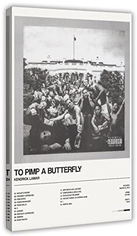 ZOLULA Poster für To Pimp A Butterfly Album, Leinwand-Poster, Wandkunst, Dekor, Bild, Gemälde für Wohnzimmer, Schlafzimmer, Dekoration, Rahmen-Stil, 20 x 30 cm