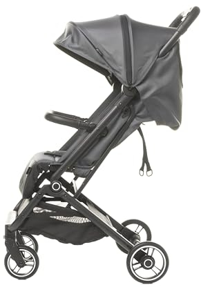 Twizzy XXIII 4BABY ultraleicht, kompakt, touristisch Buggy Kinderwagen bis 22 kg verstellbare, Rückenlehne, Fußstütze Beinwärmer, usammenklappbar (Graphite)