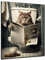 DARO Design - Bilder Deko Gäste WC Wandbild Badezimmer Bad Toilette Kunstdruck Bild auf 6mm HDF 30x40 cm Katze Wanddeko - lustige Wandbilder Leinwand Poster Aesthetic Room Decor Cat Kitten
