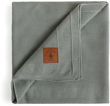 Little Dedi Babydecke aus 100% Tencel™, 80 x 100 cm, Grün- Oeko-TEX® 100 Klasse 1, hypoallergen, thermoregulierend und atmungsaktiv - Moderne Strickdecke für Neugeborene und Kleinkinder