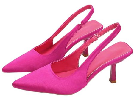 ticticlily Femme Escarpins Chaussures de Mariage à Talon Aiguille A Rose Rot 41 EU