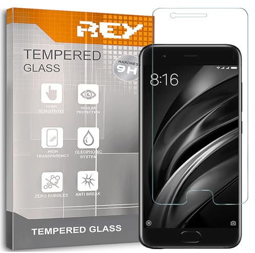 REY 2X Protector Pantalla para XIAOMI MI6 / MI 6, Cristal Vidrio Templado Premium