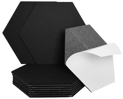 Home Deluxe Akustikplatten Hexagon selbstklebend SILENT - Schwarz, 15er Set | Schallschutzplatten, Wanddekoration, Schallabsorber, Akustik Paneel
