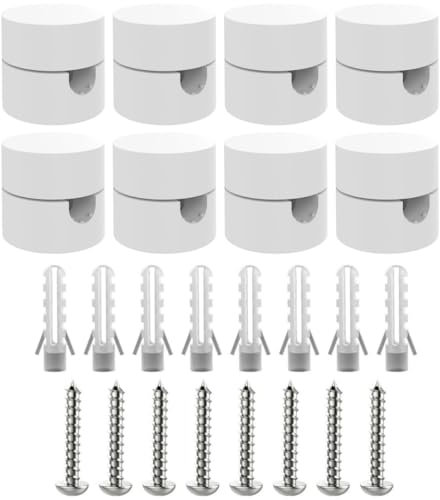 ZOHAR 8 Stück Zweiteilige Wand- und Deckenpins Weiß für Textilkabel Deckenbefestigung Affenschaukel Aufputz-Kabelhalter für Lampe DIY mit Schrauben und Dübeln