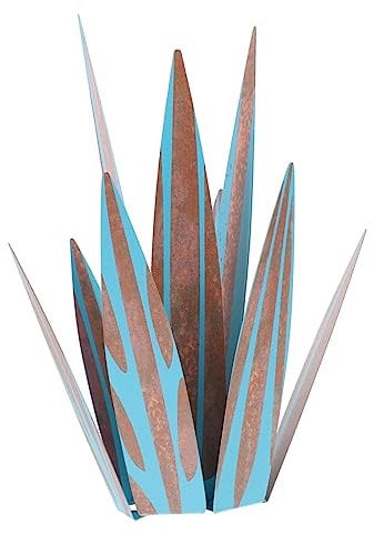 IWOWHERO Gartendekoration Aus Eisen Simulation Agave Blumenornament Garten Outdoor Deko Eisenkunst Agave Für Wohnzimmer Oder Büro