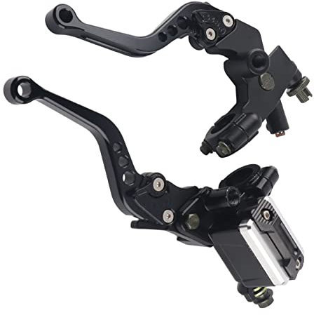 Kavolet Universeller Motorrad-Bremskupplungs-Hauptzylinder-Reservoirhebel, Verstellbarer Satz 7/8 22 Mm für die Meisten Motorräder mit CNC-Aluminiumkonstruktion und Eloxierter Schwarzer