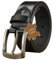 Herren Ledergürtel aus Rindsleder, Gürtel Handgemacht, für Männer Jeans Anzug, 38mm breit, Länge kürzbar, Echtleder schwarz (95CM)