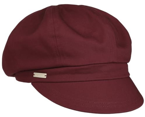 Seeberger Azalee Ballonmütze Damencap Newsboy-Mütze Balloncap Baumwollcap Sommercap (One Size - Bordeaux)