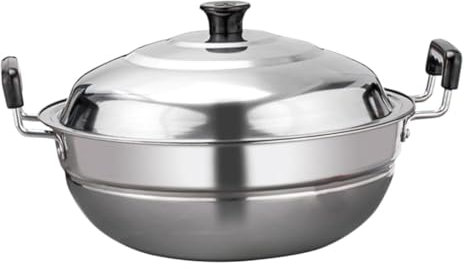 HOLIDYOYO Dampftopf mit Deckel Dampfgarer für Zuhause Multifunktional Leicht zu Reinigen Kochtopf für Suppen Instantnudeln und Milch