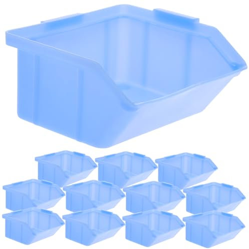 UKCOCO 12pcs Oblong Parts Boxes Tool Parts Organizer Storage Box for Warehouse Blue