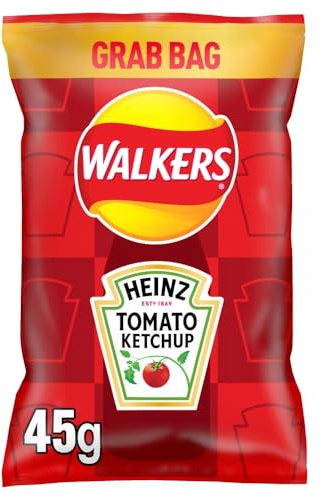 Walkers Heinz Tomato Ketchup Grab Bag Crisps 45g (Case of 32)