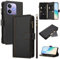 Cover Compatible avec Oppo A3X 2024,Compatible avec Oppo A3 2024 / A60 5G CPH2683 / A40 CPH2669 [Courroie de Poignet Amovible] Étui pour téléphone Portable à Double Fente Black