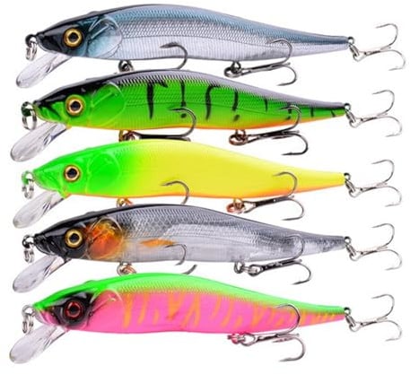 Nujvnuj 5 Stück Wobbler Hecht Köder, Lebensechter Swimbait für Süß & Salzwasser, Kunstköder für Raubfisch wie Zander, Barsch und Forellen, Ideal für Angler und Sportfischen