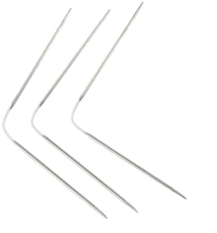 Rundstricknadel-Set aus Edelstahl, 3 Stück, mit Nadellänge von 21 bis 23 cm, geeignet für Garnbastelarbeiten (2,5 mm)