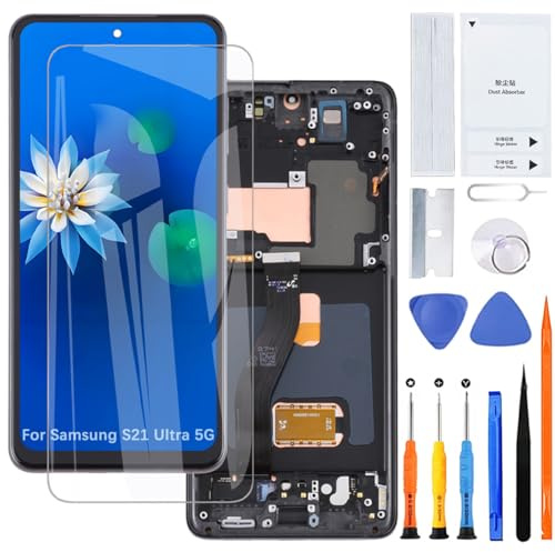 Écran d'affichage pour Samsung S21 Ultra TFT noir avec cadre | Sans empreintes digitales,Wear toolbox,TFT LCD,Affichage HD,Écran de remplacement,Pour les modèles:G998B G998B/DS G998U