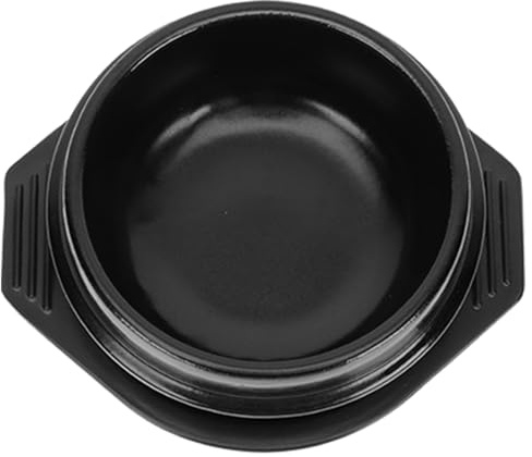 STAHAD Marmite en Céramique Coréenne 2 L Résistante la Chaleur avec Plateau à Deux Compartiments, pour Mijoter Soupes, Bibimbap et Ragoûts, Ustensile Cuisine Écologique sans Revêtement