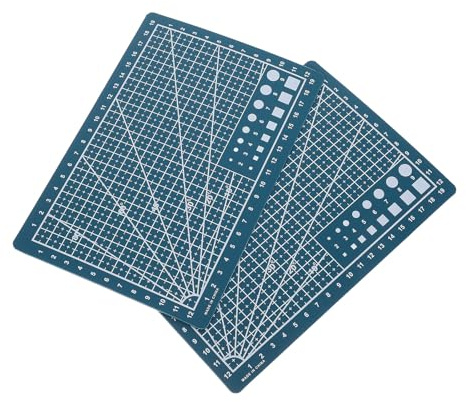 SOLUSTRE Lot de 2 Tapis de Découpe Double Face A5 en Abs Auto-cicatrisants avec Quadrillage, Vert, Tapis de Découpe pour Loisirs Créatifs, Scrapbooking et Couture, Planches à Découper