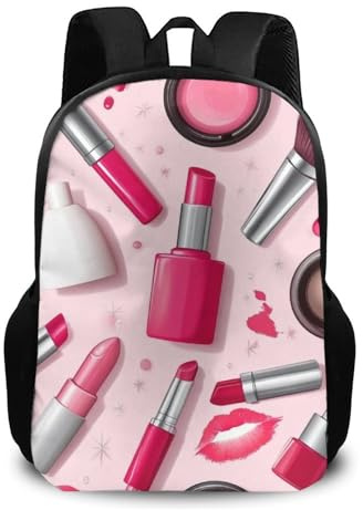 Rucksack Modern Lady Girly Cosmetic Perfume Lippenbalsam Rosa Daypack Unisex Rucksäcke Fashion Schulranzen Für College Outdoor Schule