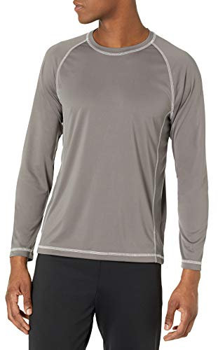 Amazon Essentials Men's Long-Sleeve Quick-Dry Swim T-Shirt, Charcoal, XL
