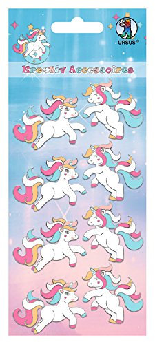 Ursus 564000516 - Kreativ Accessoires, Einhorn, selbstklebend, 8 Stück