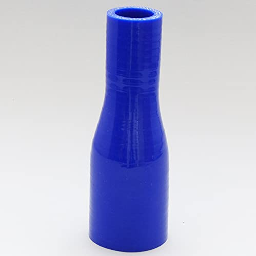 Tuyau droit en silicone renforcé pour raccord de tuyau réducteur d'entrée pour air ou eau - ID 63 mm à 51 mm - Bleu