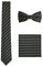 WANYING Herren Baumwolle 6cm Schmale Krawatte & Gebundene Fliege & Einstecktuch 3 in 1 Sets Trendmode Casual - Gestreift Weiß Schwarz