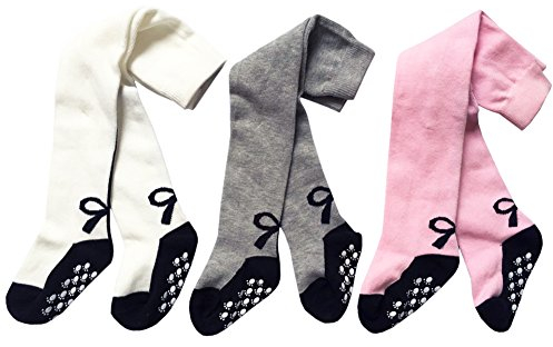 XPX Garment Lot de 3 Anti dérapant Coton Collants Bébé Fille Chaussettes 0-3 ans