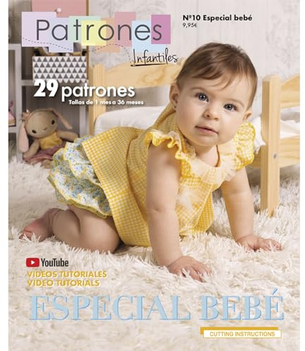 PATRONESMUJER Nähmuster für Kinder, Nr. 10, speziell für Babys, Größe 1-36 Monate, bunt